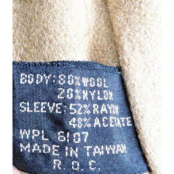 Vintage Oleg Cassini Men Tan Trench Coat 42R Removable Wool Lining Belted - Picture 14 of 16